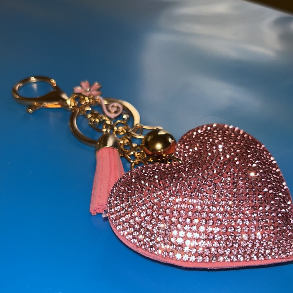 Music notes, treble clef, rhinestones purse charm, keychain charm backpack charm